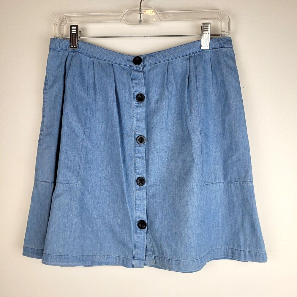 Rhythm Short Blue Chambray skirt Size 6 Surf Boho Festival Beach Cottage Cowgirl
